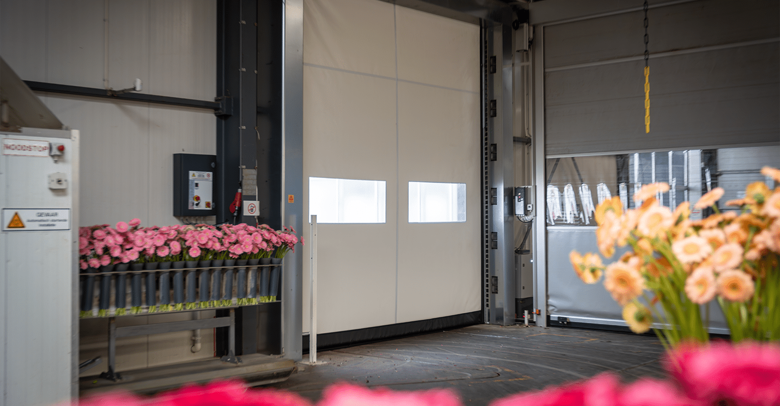 snellooppoort met luchtbarrière voedingsindustrie BMP High Speed Doors